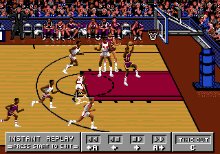 Bulls vs. Lakers and the NBA Playoffs (Genesis) screenshot: Going for the easy lay-up