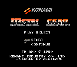 Metal Gear (NES) screenshot: Title screen