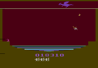 Sir Lancelot (Atari 2600) screenshot: On each level the dragon becomes faster