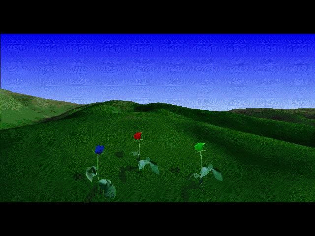Alice: An Interactive Museum (Windows 3.x) screenshot: Three flowers