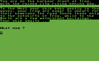 The Odyssey (Commodore 64) screenshot: Start of your quest.