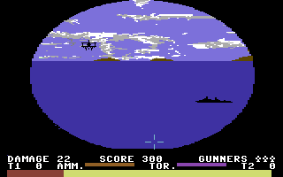 Operation Swordfish (Commodore 64) screenshot: Torpedo mode.