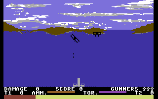 Operation Swordfish (Commodore 64) screenshot: Here comes the enemy planes.