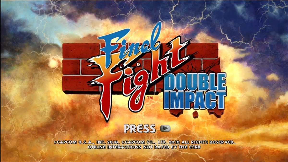 Final Fight: Double Impact (Xbox 360) screenshot: Title screen.
