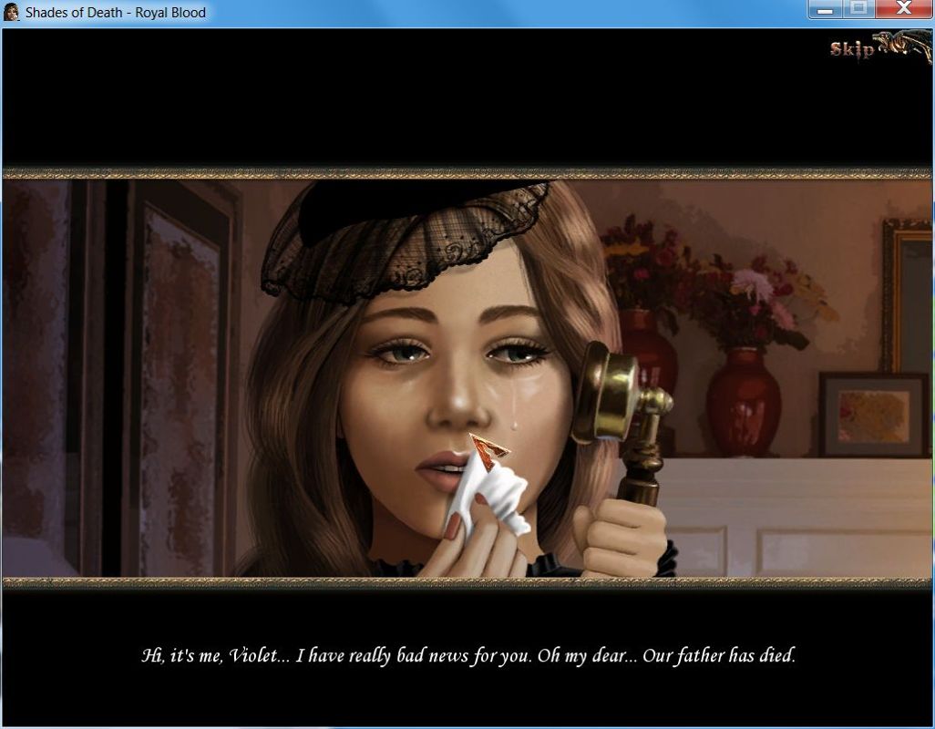 Shades of Death: Royal Blood (Windows) screenshot: From the introduction, here the player is receiving bad news