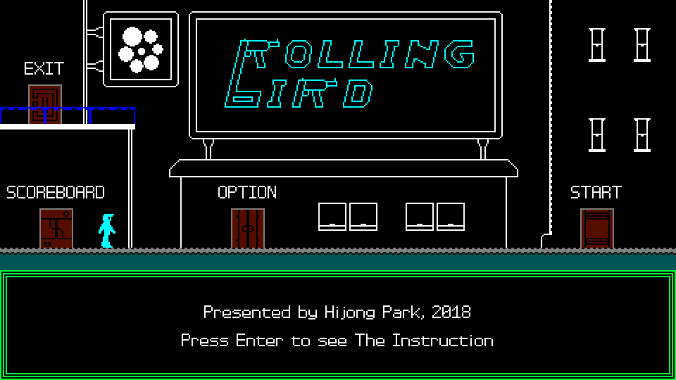 Rolling Bird (Windows) screenshot: Title screen