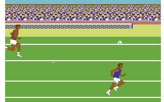 Brian Jacks Superstar Challenge (Commodore 64) screenshot: 100m Sprint