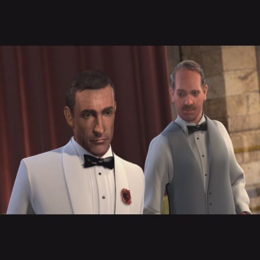 007: From Russia with Love (PlayStation 2) screenshot: The game starts with a cinematic animated sequence. The baddies are already getting into position at the Houses of Parliament when Bond arrives to look after the Prime Minister's daughter