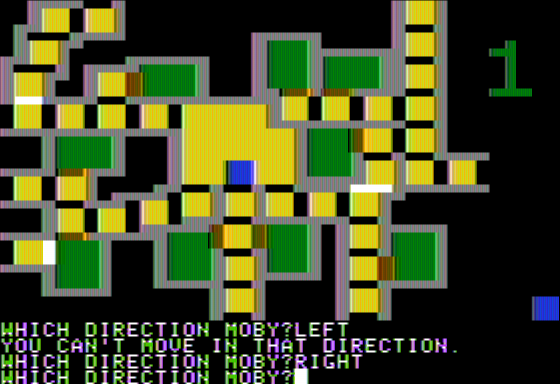 Dungeon! Computer Adventure Game (Apple II) screenshot: Exploring Dungeon Area 1