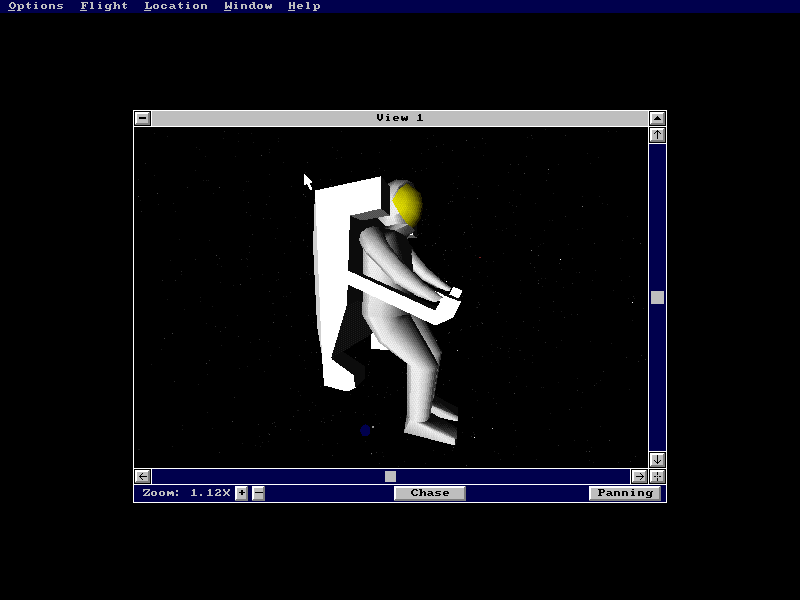 Microsoft Space Simulator (DOS) screenshot: EVA