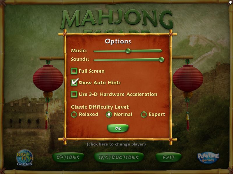 Mahjong Escape: Ancient China (Windows) screenshot: The game plays in either full screen or Windows mode