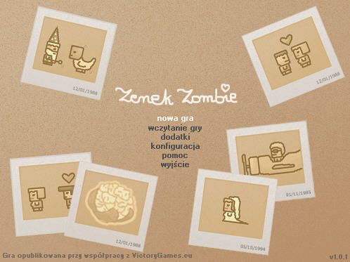 Zenek Zombie (Windows) screenshot: Main menu