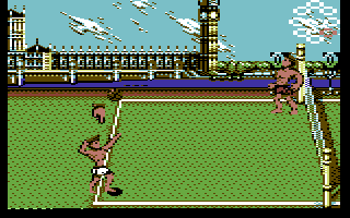 Five Brilliant Sport Action Games (Commodore 64) screenshot: Serving...