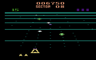 Beamrider (Atari 2600) screenshot: Gameplay in sector 8