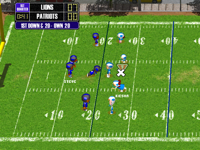 Backyard Football 2002 (Windows) screenshot: Now we're defending.