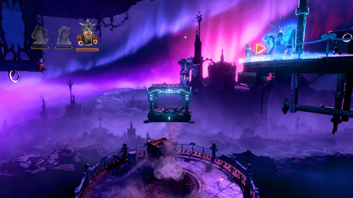 Trine 3: The Artifacts of Power (PlayStation 4) screenshot: The harder you jump the higher you bounce