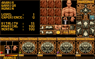 Ishar: Legend of the Fortress (DOS) screenshot: No equipment