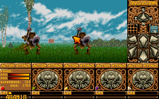 Ishar: Legend of the Fortress (DOS) screenshot: First enemies! Time to kill!