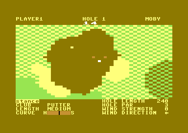 Maxi Golf (Commodore 64) screenshot: Putting