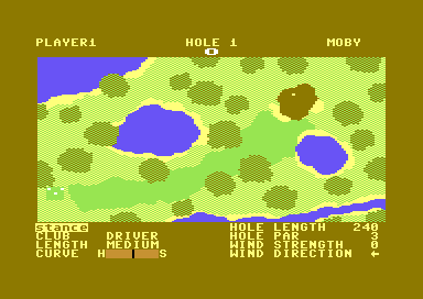 Maxi Golf (Commodore 64) screenshot: Hole 1