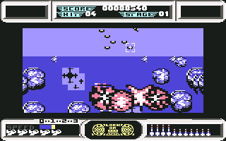 After Burner II (Commodore 64) screenshot: I've been hit!