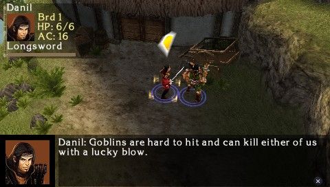 Dungeons & Dragons Tactics (PSP) screenshot: Goblin encounter