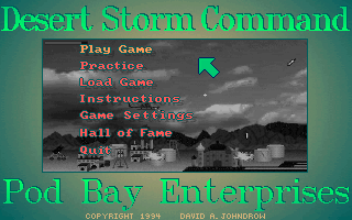 Desert Storm Command Deluxe (DOS) screenshot: main menu