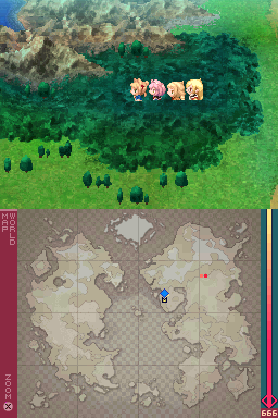 7th Dragon (Nintendo DS) screenshot: Overworld map.