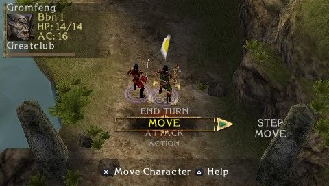 Dungeons & Dragons Tactics (PSP) screenshot: Quick actions menu