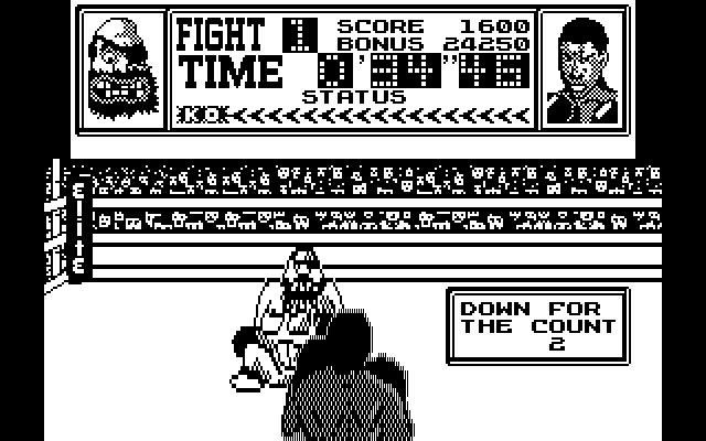 Frank Bruno's Boxing (DOS) screenshot: Crusher is down for the count