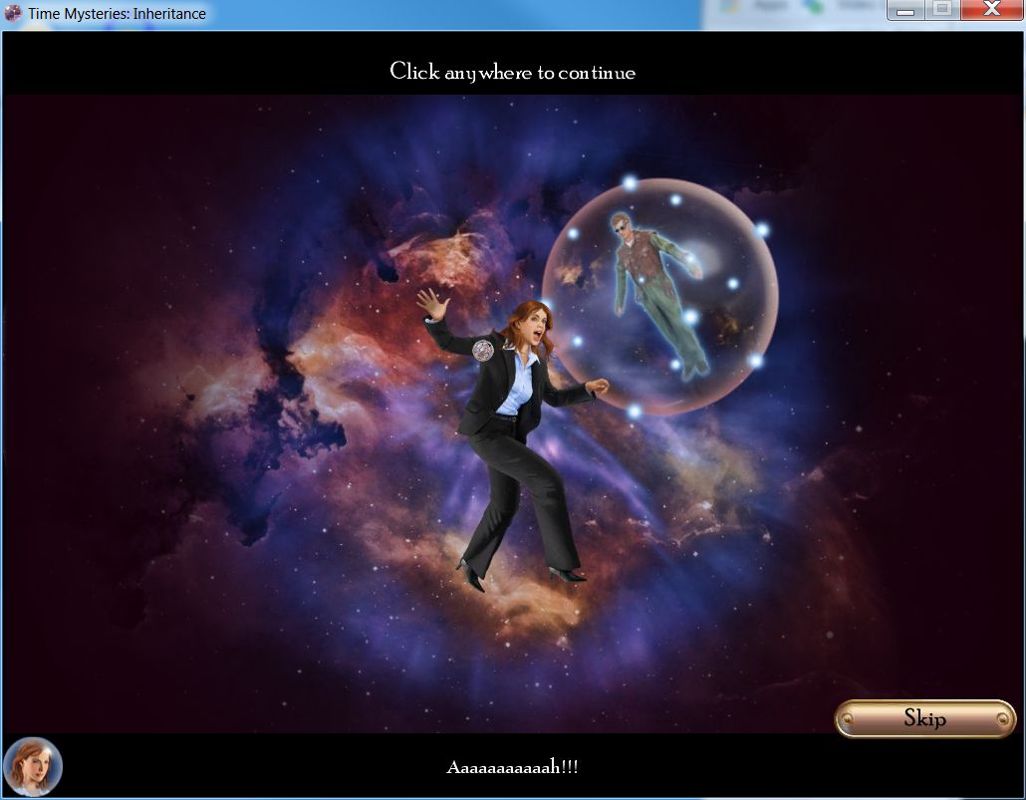 Time Mysteries: Inheritance (Windows) screenshot: Falling through time and we've got company, it's the mystery man who was after the magic rings