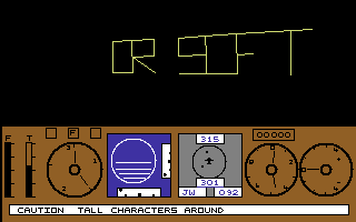 747 (Commodore 64) screenshot: Title screen and chance to get used to the controls.