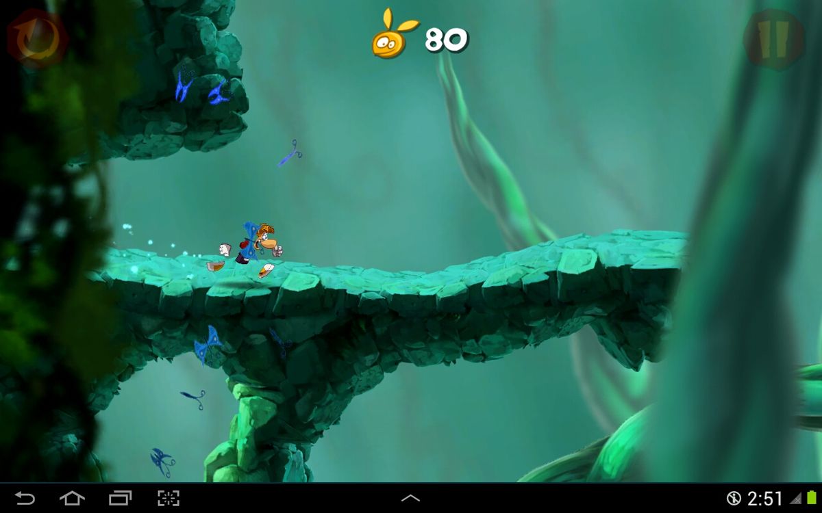 Rayman Jungle Run (Android) screenshot: Inside a cave