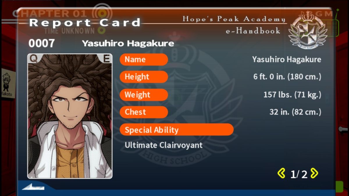 Danganronpa: Trigger Happy Havoc (Windows) screenshot: Profiles of fellow students