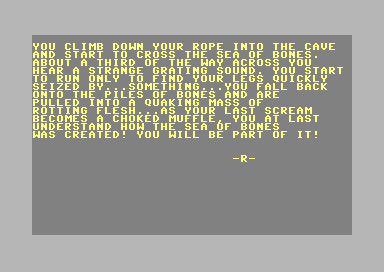 Kadath (Commodore 64) screenshot: Game Over!