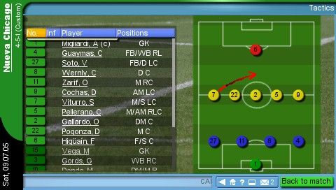 Championship Manager (PSP) screenshot: Determine a strategy.