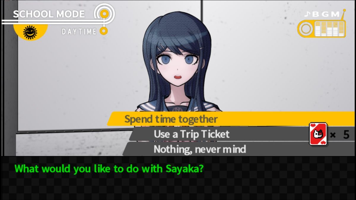 Danganronpa: Trigger Happy Havoc (Windows) screenshot: Hanging out with classmates in School Mode