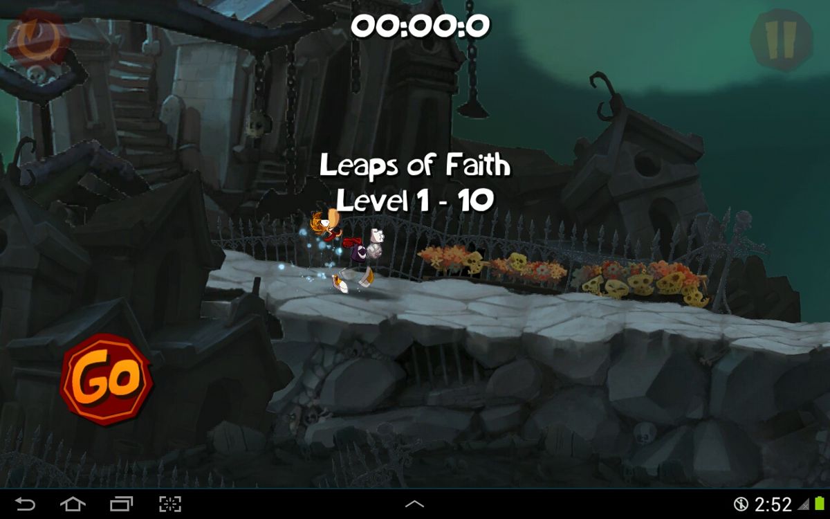 Rayman Jungle Run (Android) screenshot: One of the land of the dead levels