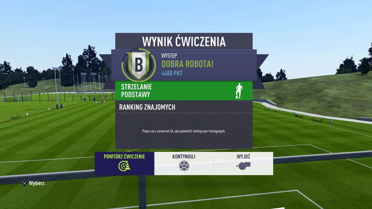 FIFA 18 (PlayStation 4) screenshot: Training score