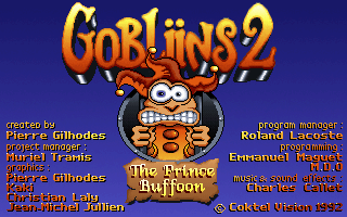 Gobliins 2: The Prince Buffoon (DOS) screenshot: Title screen