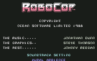 RoboCop (Commodore 64) screenshot: Title