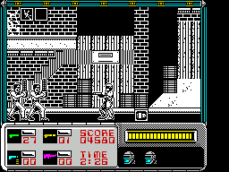 RoboCop (ZX Spectrum) screenshot: These icons give you much needed bullets when picked up