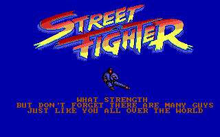 Street Fighter (DOS) screenshot: Defeated rival (EGA)