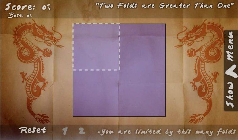 Folds (Browser) screenshot: An easy starting puzzle.