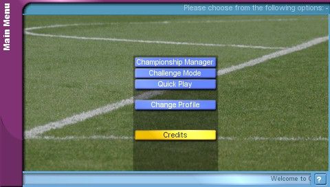 Championship Manager 2006 (PSP) screenshot: Main menu