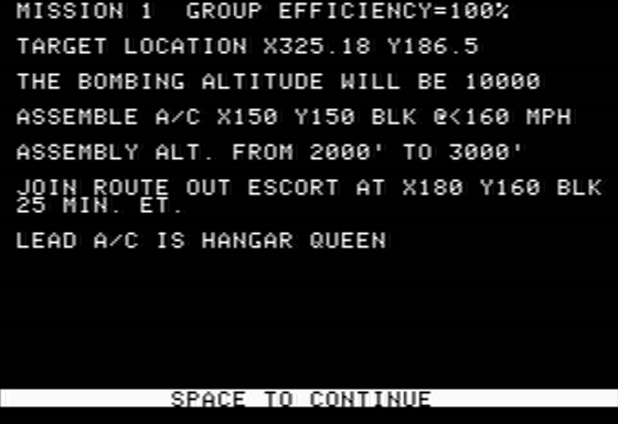 B-24 (Apple II) screenshot: Mission Composition