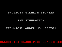 Project Stealth Fighter (ZX Spectrum) screenshot: Loading screen