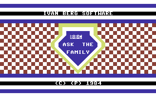 BBC Ask the Family (Commodore 64) screenshot: Title Screen.