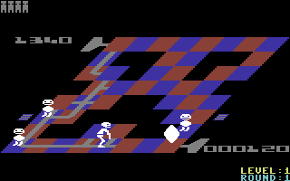 Juice! (Commodore 64) screenshot: Level 1, Round 1