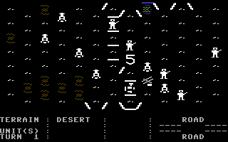 RDF 1985 (Commodore 64) screenshot: The battlefield.